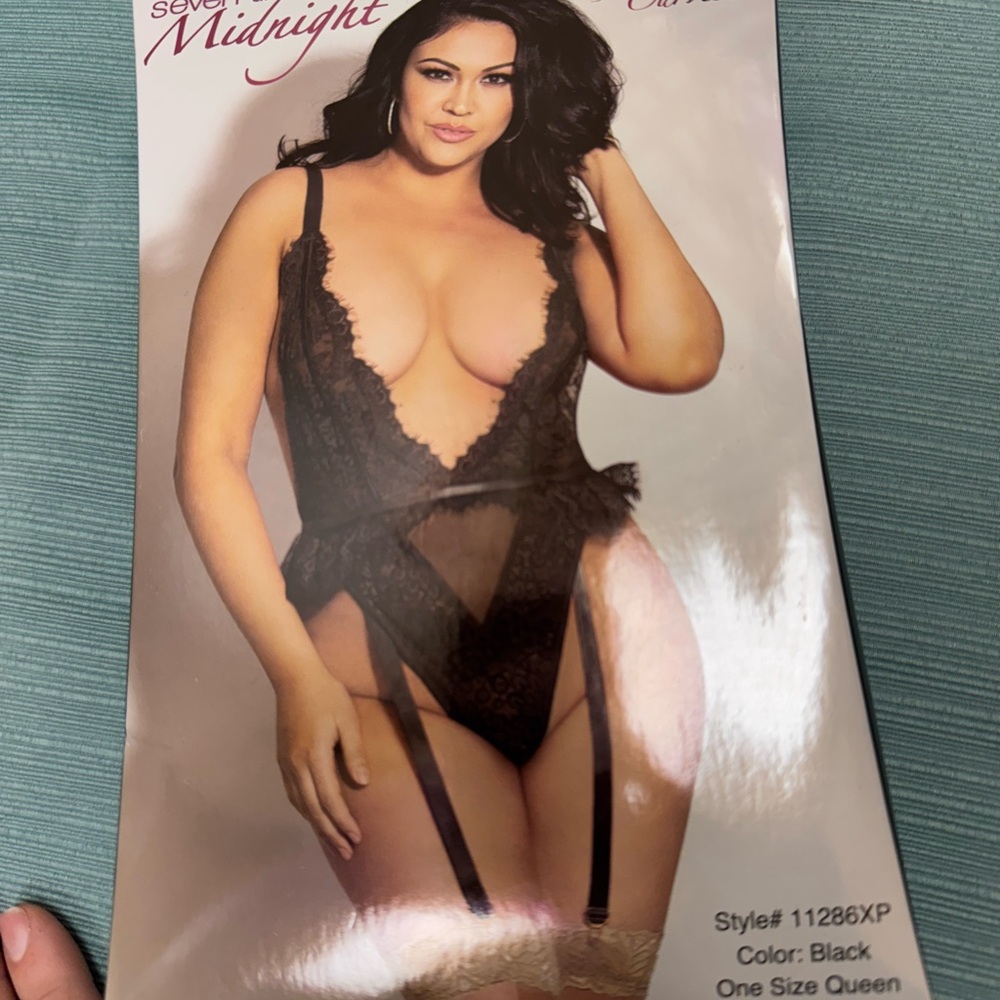 Seven 'til Midnight Black Lace Chemise